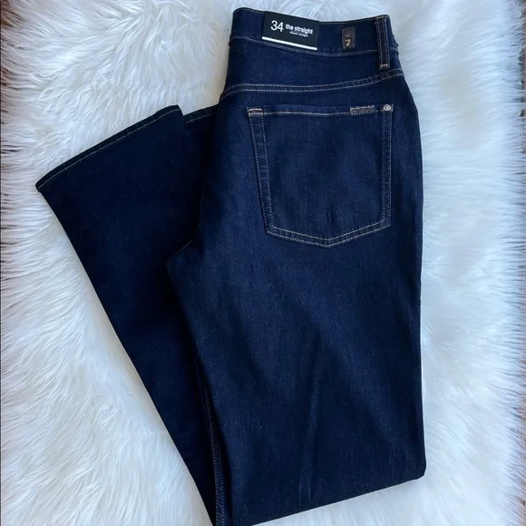 🆕 7 For All Mankind Jeans Men’s The Straight Classic Dark Wash Size 34x32 - Picture 4 of 11